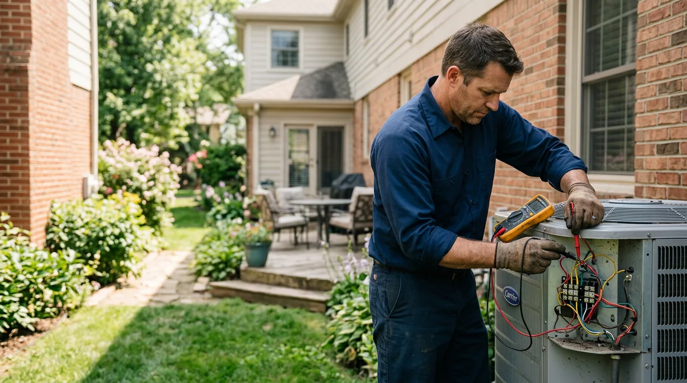 HVAC technician working near Winona Lake, IN